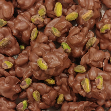 Milk Chocolate Hand Dipped Pistachio Clusters