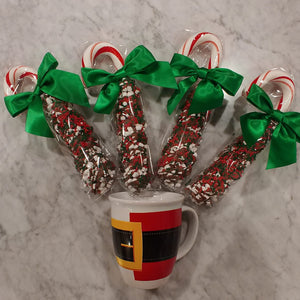 "JUMBO"...  Hand Dipped Milk Chocolate Candy Canes