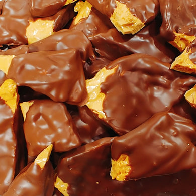 Honeycomb Hand Dipped In Milk Chocolate  ... Also Known As Sea Foam & Sponge Kandy