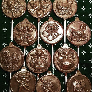 12 Days Of Christmas Milk Chocolate Suckers Variety Pack Party Favor 12 ct