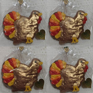 Thanksgiving Turkey Milk Chocolate Dipped Homemade Marshmallows Party Favor 4 ct package