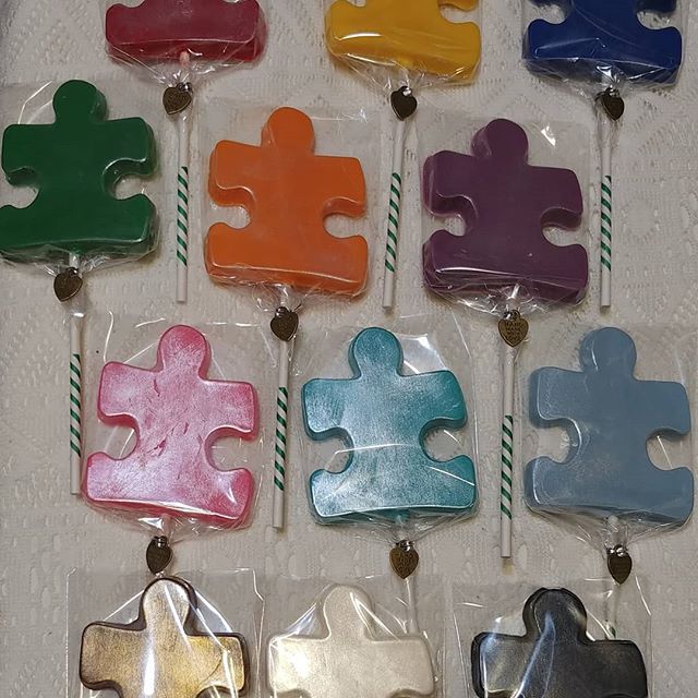 Chocolate Puzzle Piece Suckers Variety Pack Party Favor 12 ct