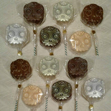 Load image into Gallery viewer, Sugar Skull Chocolate Dipped Cookie Pop Variety pack 6 ct Party Favor