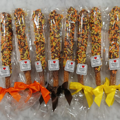 Milk Chocolate Dipped Fall Pretzels 8ct pack
